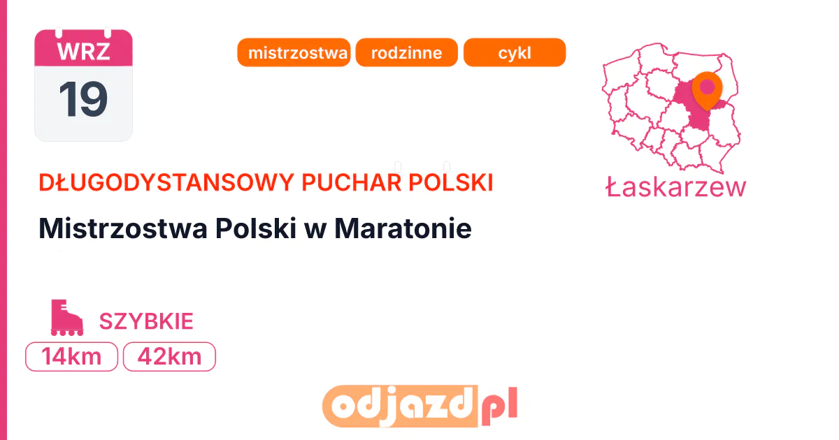 Mistrzostwa Polski w Maratonie — Rolki · SZYBKIE, 19 września 2026, Łaskarzew