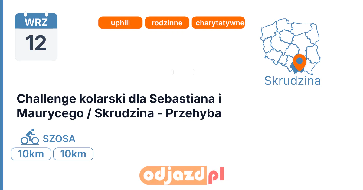 Challenge kolarski dla Sebastiana i Maurycego / Skrudzina - Przehyba — Rower · SZOSA, 12 września 2026, Skrudzina
