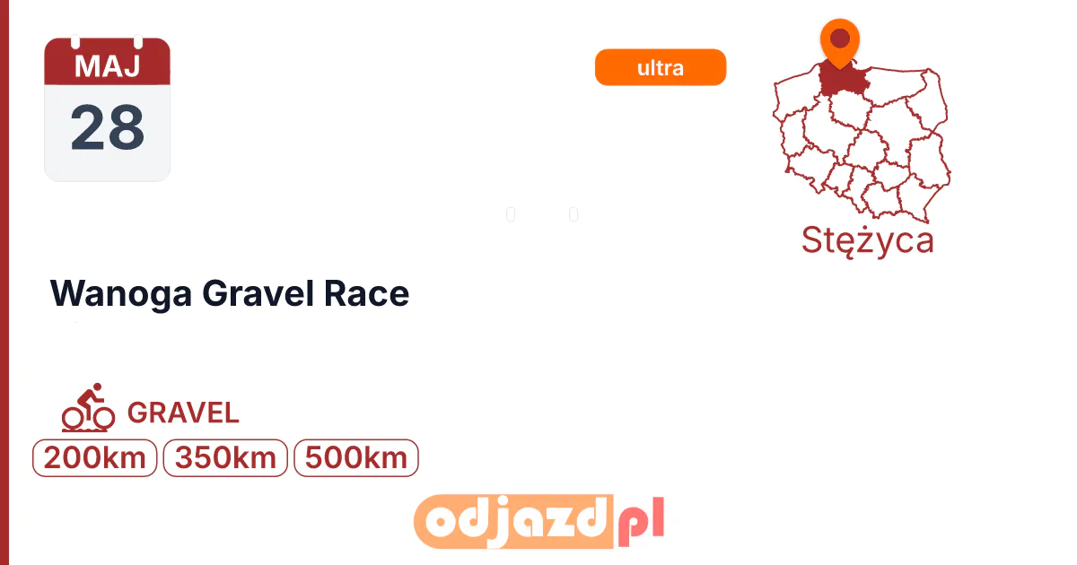 Wanoga Gravel Race — Rower · GRAVEL, 28 maja 2027, Stężyca