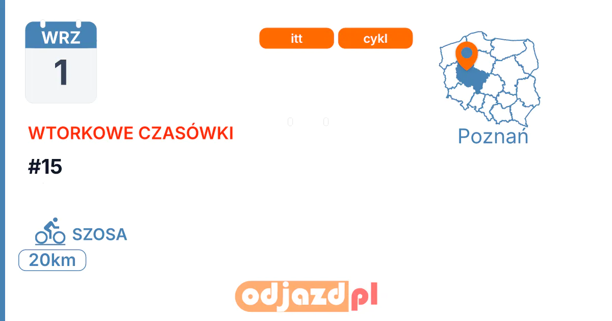 Wtorkowe Czasówki — #15 — Rower · SZOSA, 1 września 2026, Poznań