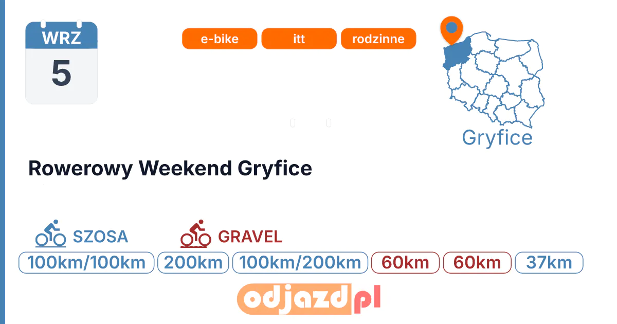 Rowerowy Weekend Gryfice — Rower · SZOSA, 5 września 2026, Gryfice