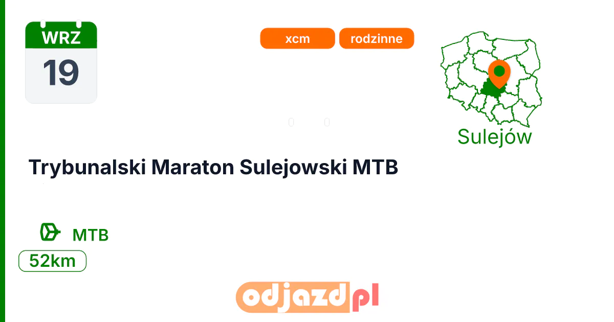 Trybunalski Maraton Sulejowski MTB — Rower · MTB, 19 września 2026, Sulejów