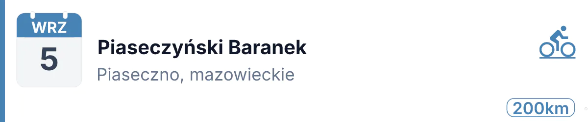 Rower · SZOSA · 5 września 2026 · Mazowieckie