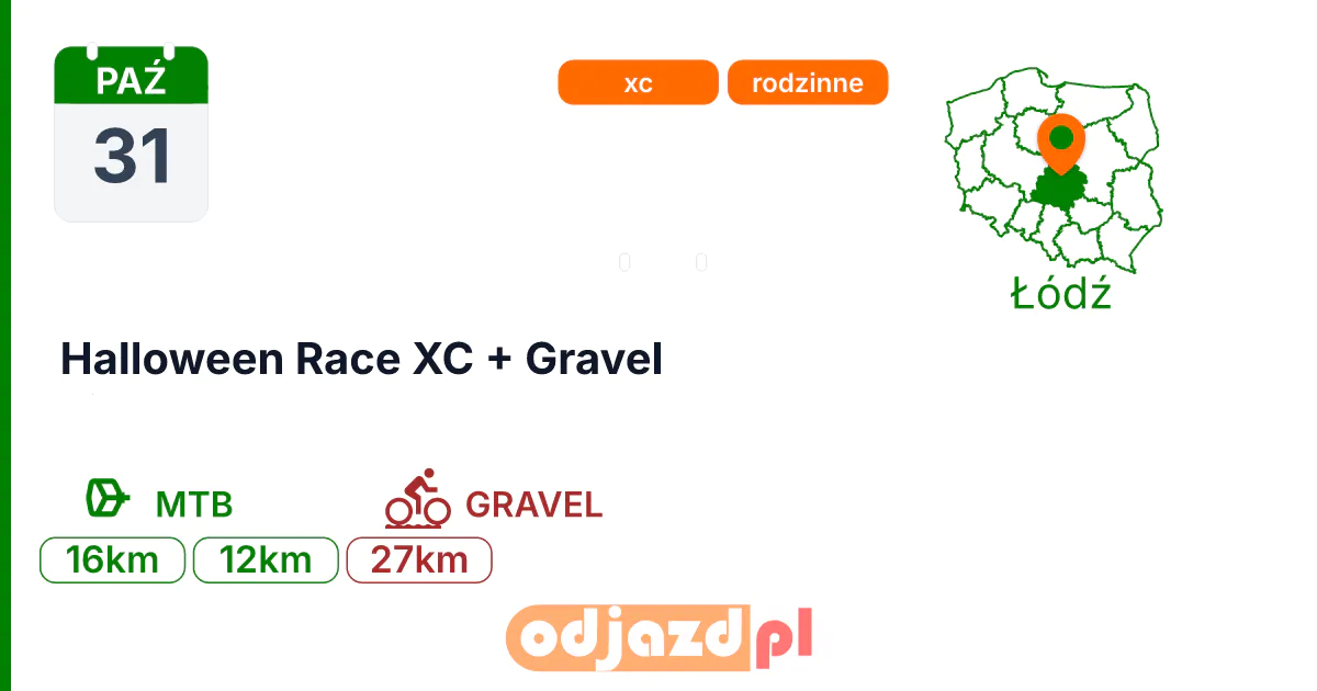 Halloween Race XC + Gravel — Rower · MTB, 31 października 2026, Łódź