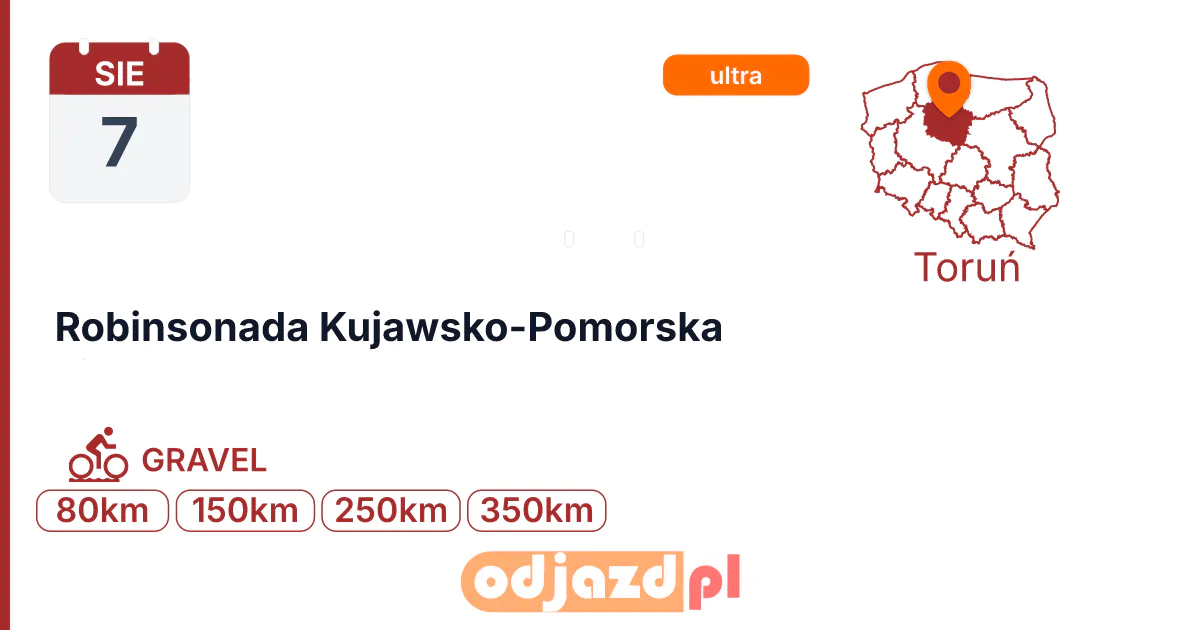 Robinsonada Kujawsko-Pomorska — Rower · GRAVEL, 7 sierpnia 2027, Toruń