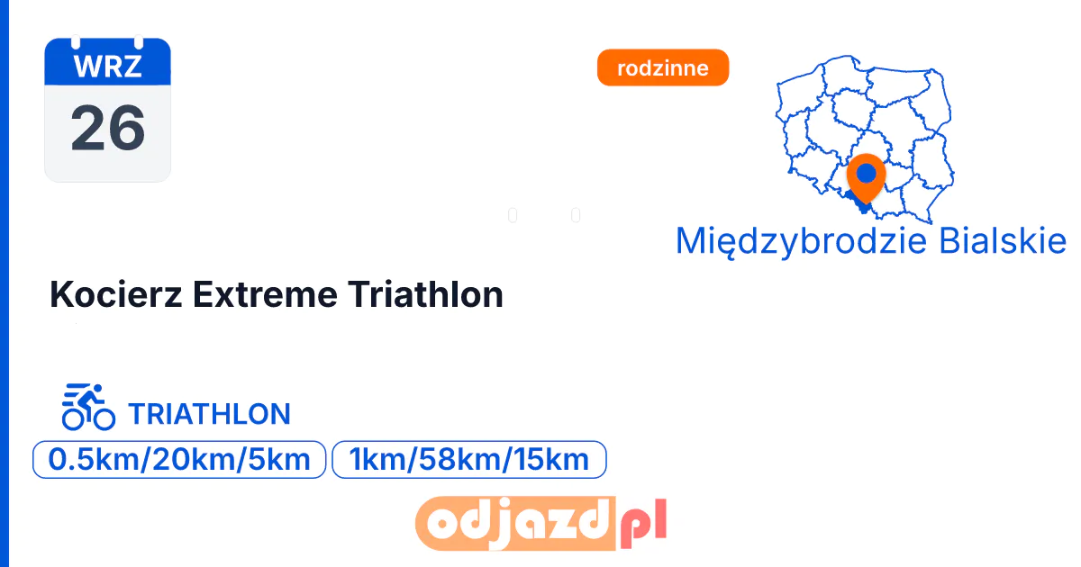 Kocierz Extreme Triathlon — Triathlon · TRIATHLON, 26 września 2026, Międzybrodzie Bialskie
