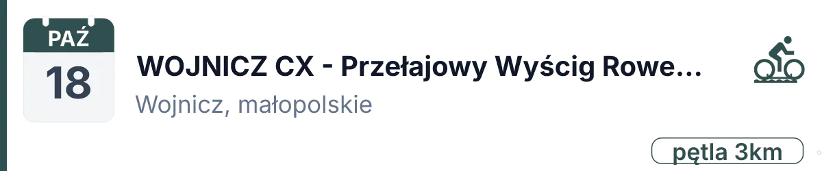 Rower · CX · 18 października 2026 · Małopolskie