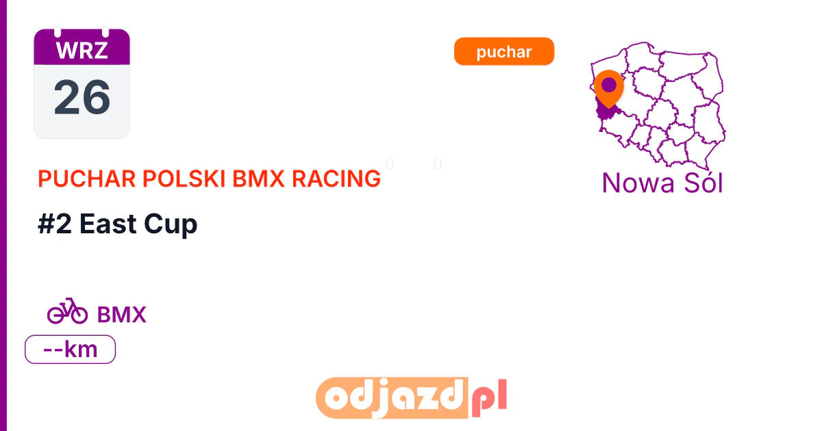 #2 East Cup — Rower · BMX, 26 września 2026, Nowa Sól