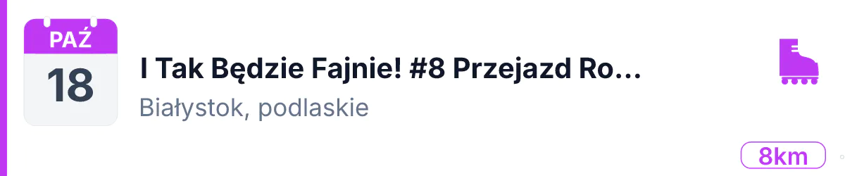 Rolki · FITNESS · 18 października 2026 · Podlaskie