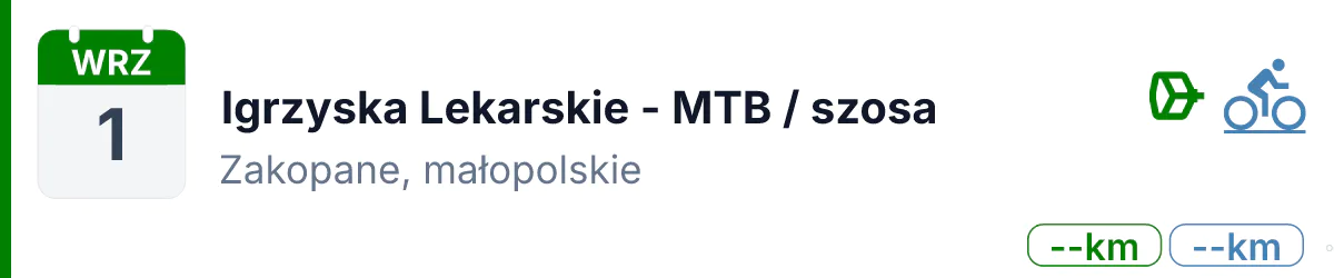 Rower · MTB · 1 września 2027 · Małopolskie
