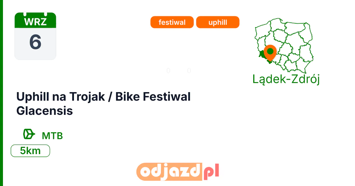 Uphill na Trojak / Bike Festiwal Glacensis — Rower · MTB, 6 września 2026, Lądek-Zdrój