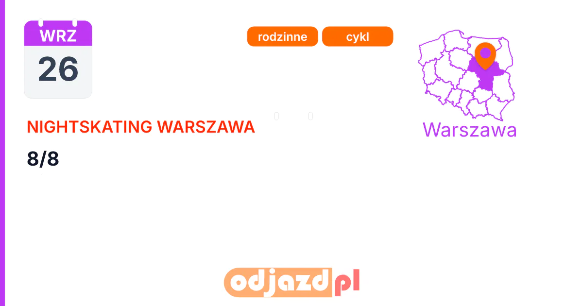 Nightskating Warszawa — 8/8 — Rolki · NIGHTSKATING, 26 września 2026, Warszawa