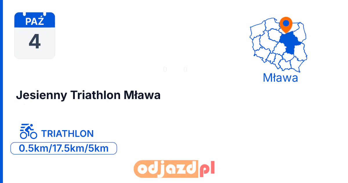 Jesienny Triathlon Mława — Triathlon · TRIATHLON, 4 października 2026, Mława