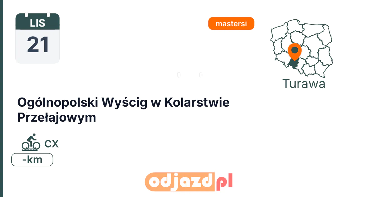 Ogólnopolski Wyścig w Kolarstwie Przełajowym — Rower · CX, 21 listopada 2026, Turawa