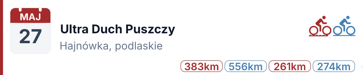 Rower · SZOSA · 27 maja 2027 · Podlaskie