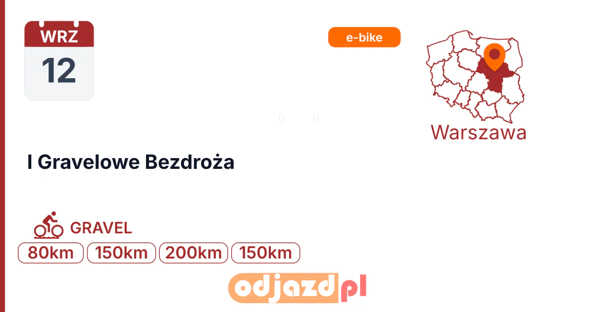 I Gravelowe Bezdroża — Rower · GRAVEL, 12 września 2026, Warszawa