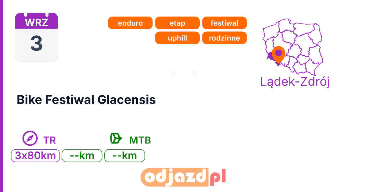 Bike Festiwal Glacensis — Rower · MTB, 3 września 2026, Lądek-Zdrój