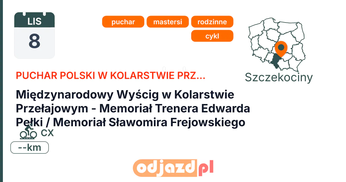 Międzynarodowy Wyścig w Kolarstwie Przełajowym - Memoriał Trenera Edwarda Pełki / Memoriał Sławomira Frejowskiego — Rower · CX, 8 listopada 2026, Szczekociny