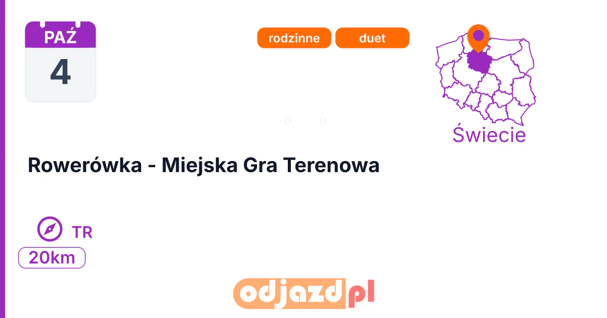 Rowerówka - Miejska Gra Terenowa — Na orientację · TR, 4 października 2026, Świecie