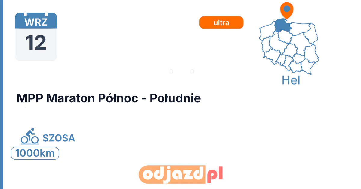 MPP Maraton Północ - Południe — Rower · SZOSA, 12 września 2026, Hel