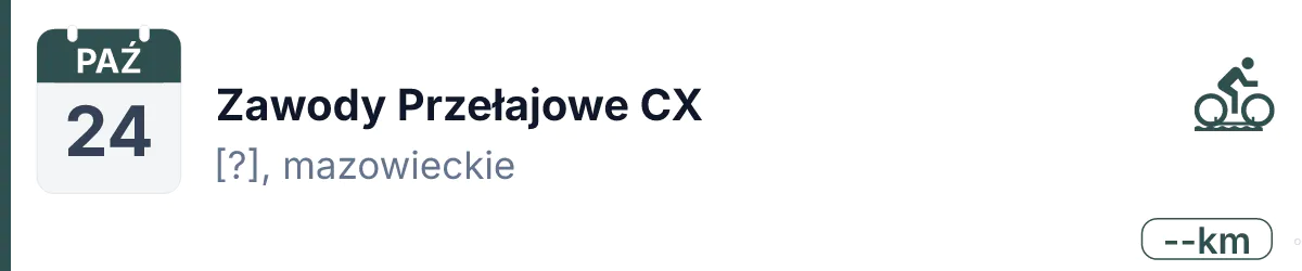 Rower · CX · 24 października 2026 · Mazowieckie