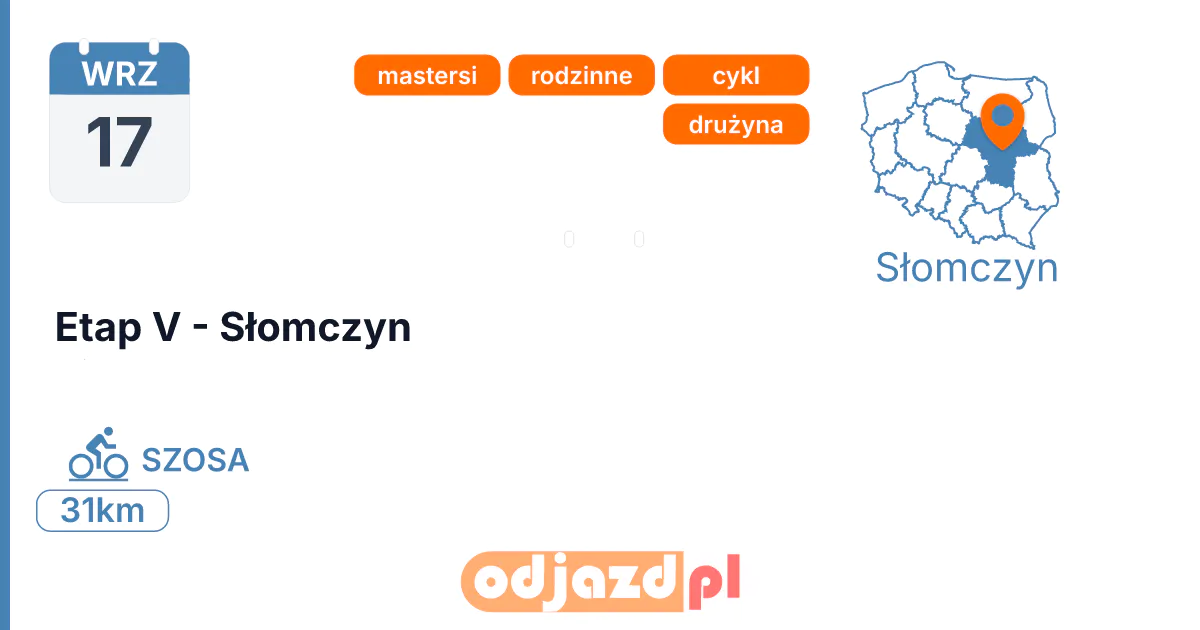 Etap V - Słomczyn — Rower · SZOSA, 17 września 2026, Słomczyn