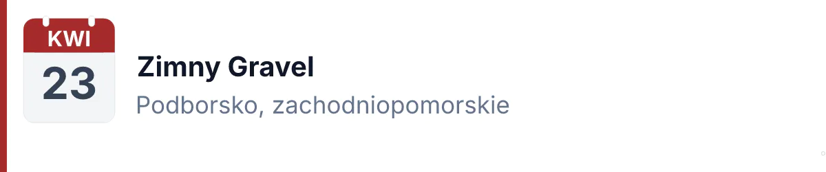 Rower · GRAVEL · 23 kwietnia 2027 · Zachodniopomorskie