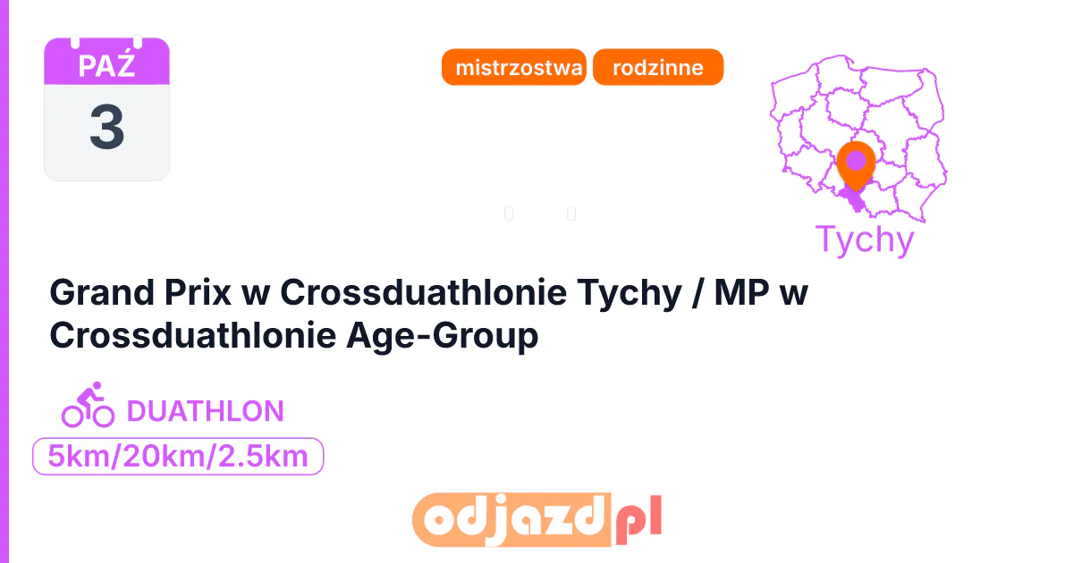 Grand Prix w Crossduathlonie Tychy / MP w Crossduathlonie Age-Group — Duathlon · DUATHLON, 3 października 2026, Tychy