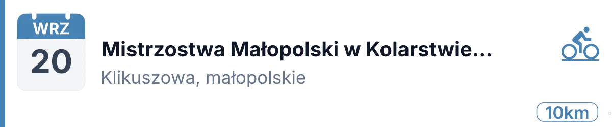 Rower · SZOSA · 20 września 2026 · Małopolskie