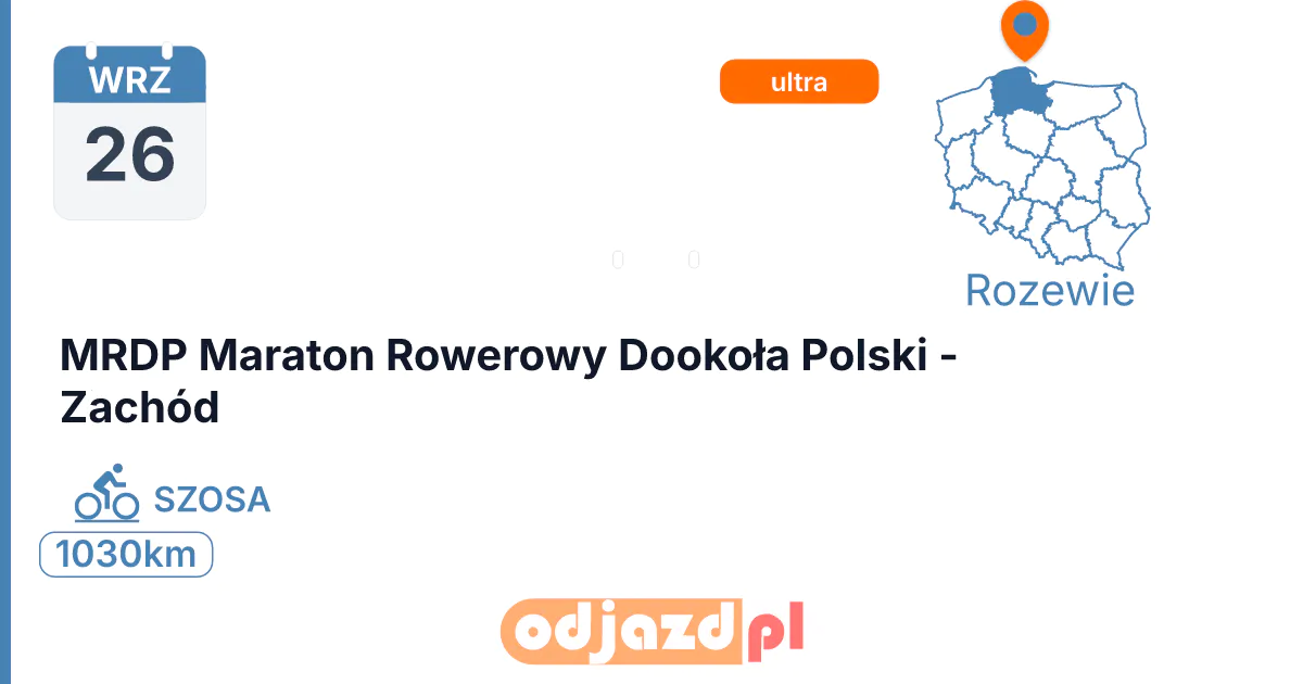 MRDP Maraton Rowerowy Dookoła Polski - Zachód — Rower · SZOSA, 26 września 2026, Rozewie