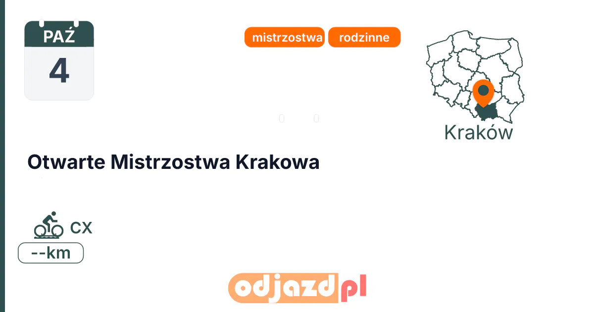 Otwarte Mistrzostwa Krakowa — Rower · CX, 4 października 2026, Kraków