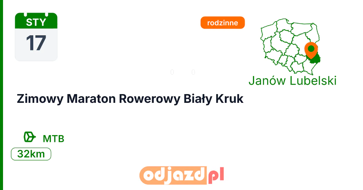 Zimowy Maraton Rowerowy Biały Kruk — Rower · MTB, 17 stycznia 2027, Janów Lubelski