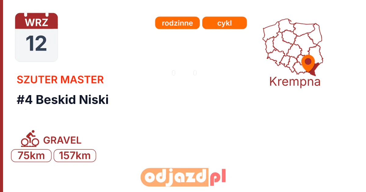 #4 Beskid Niski — Rower · GRAVEL, 12 września 2026, Krempna