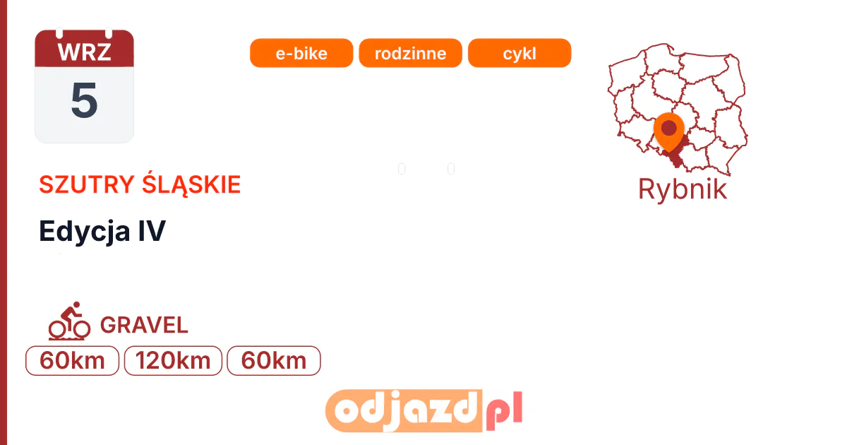 Szutry Śląskie — Edycja IV — Rower · GRAVEL, 5 września 2026, Rybnik