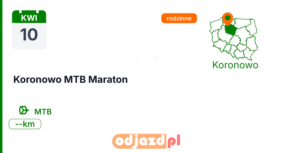 Koronowo MTB Maraton — Rower · MTB, 10 kwietnia 2027, Koronowo