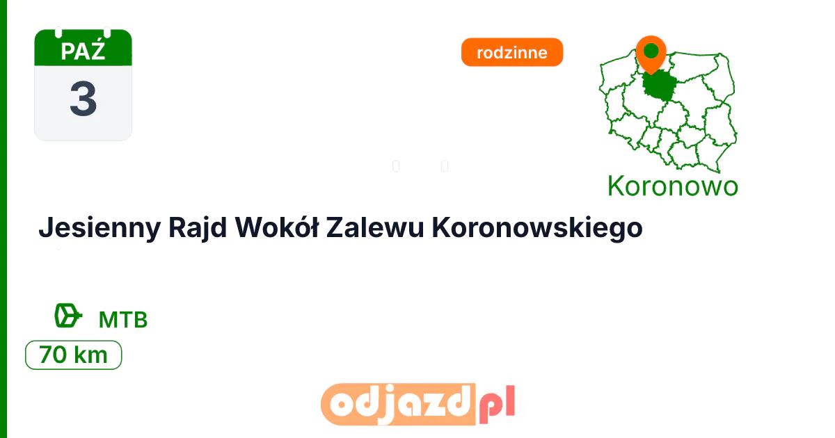 Jesienny Rajd Wokół Zalewu Koronowskiego — Rower · MTB, 3 października 2026, Koronowo