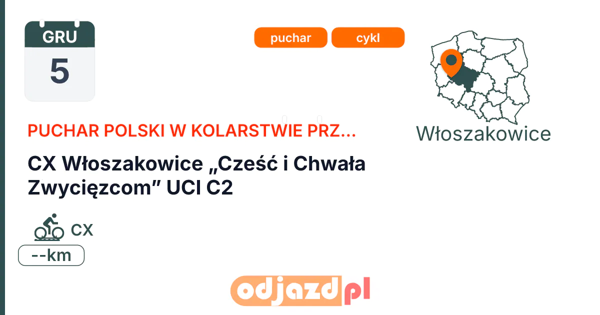 CX Włoszakowice „Cześć i Chwała Zwycięzcom” UCI C2 — Rower · CX, 5 grudnia 2026, Włoszakowice