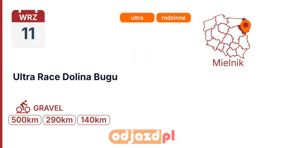 Ultra Race Dolina Bugu — Rower · GRAVEL, 11 września 2026, Mielnik