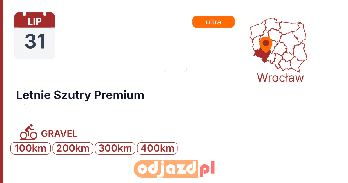 Letnie Szutry Premium — Rower · GRAVEL, 31 lipca 2027, Wrocław