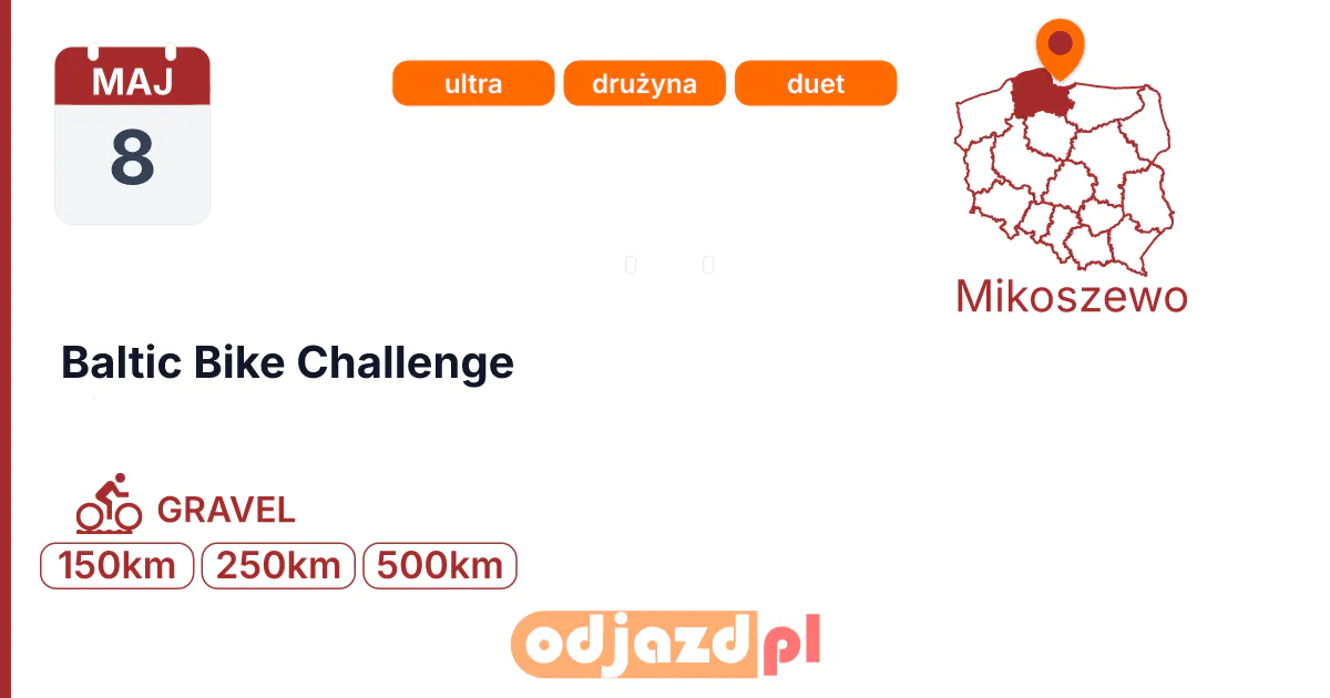 Baltic Bike Challenge — Rower · GRAVEL, 8 maja 2027, Mikoszewo