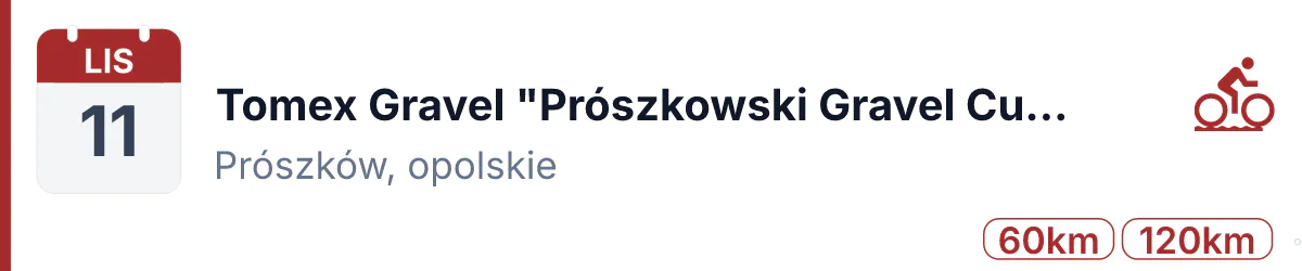 Rower · GRAVEL · 11 listopada 2026 · Opolskie