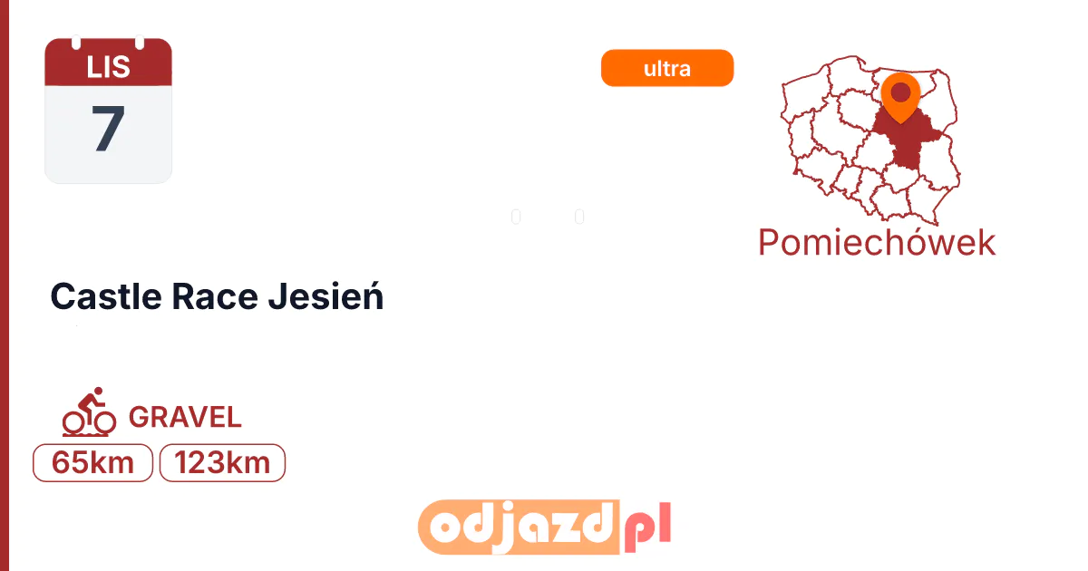 Castle Race Jesień — Rower · GRAVEL, 7 listopada 2026, Pomiechówek