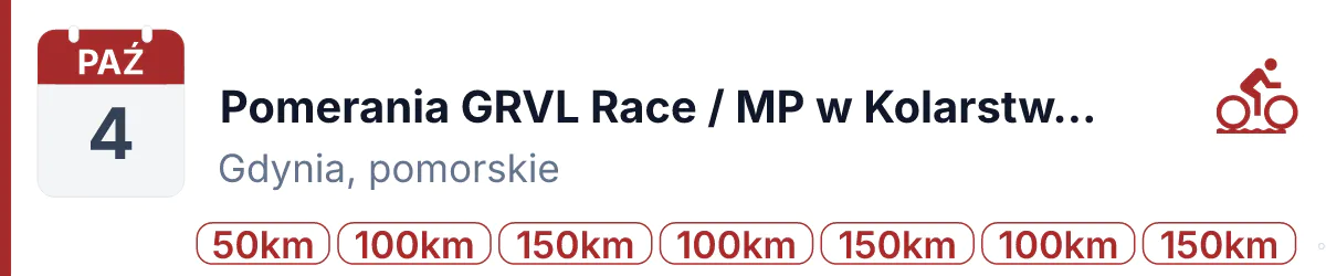 Rower · GRAVEL · 4 października 2026 · Pomorskie