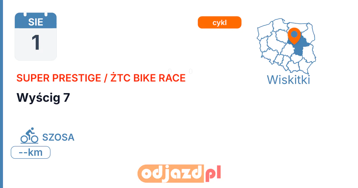Super Prestige / ŻTC Bike Race — Wyścig 7 — Rower · SZOSA, 1 sierpnia 2027, Wiskitki