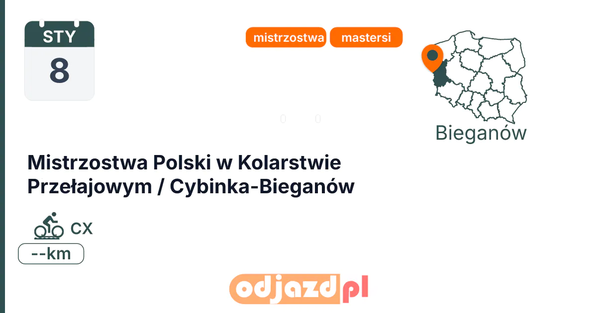 Mistrzostwa Polski w Kolarstwie Przełajowym / Cybinka-Bieganów — Rower · CX, 8 stycznia 2027, Bieganów