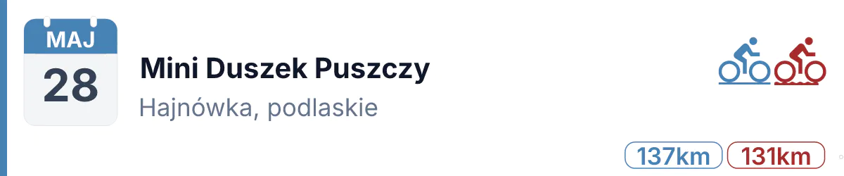Rower · SZOSA · 28 maja 2027 · Podlaskie