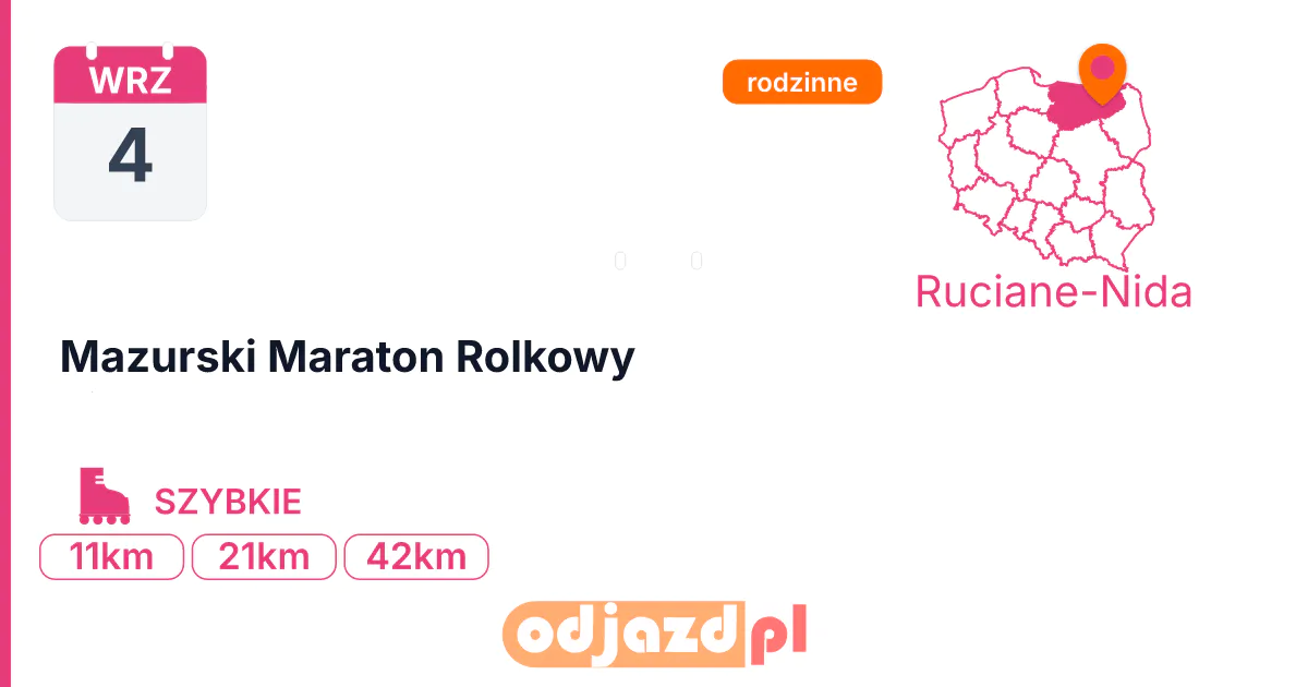 Mazurski Maraton Rolkowy — Rolki · SZYBKIE, 4 września 2027, Ruciane-Nida