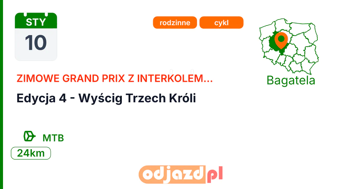 Zimowe Grand Prix z 3mk INTERKOL na TIP-TOP — Edycja 4 - Wyścig Trzech Króli — Rower · MTB, 10 stycznia 2027, Bagatela