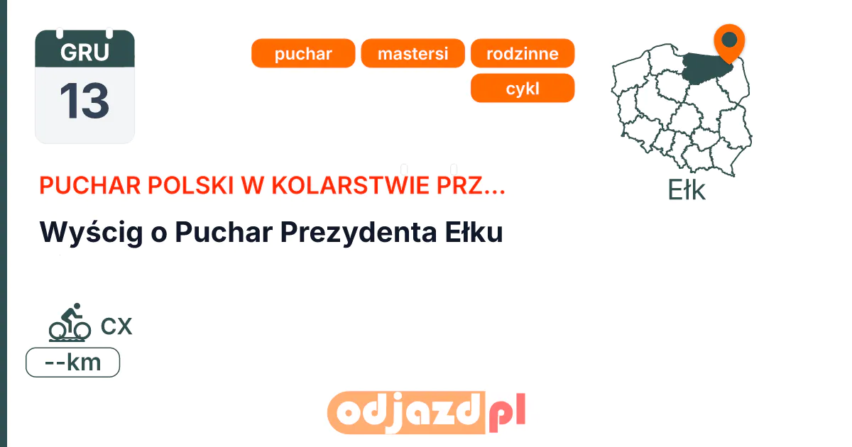 Wyścig o Puchar Prezydenta Ełku — Rower · CX, 13 grudnia 2026, Ełk