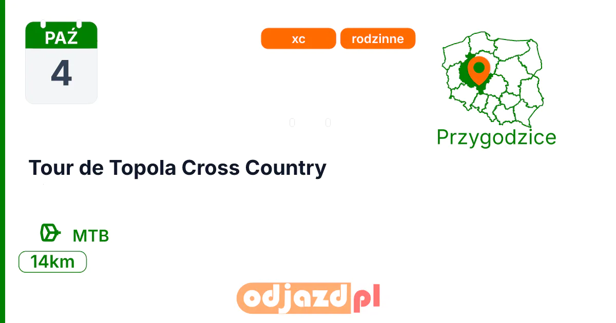 Tour de Topola Cross Country — Rower · MTB, 4 października 2026, Przygodzice